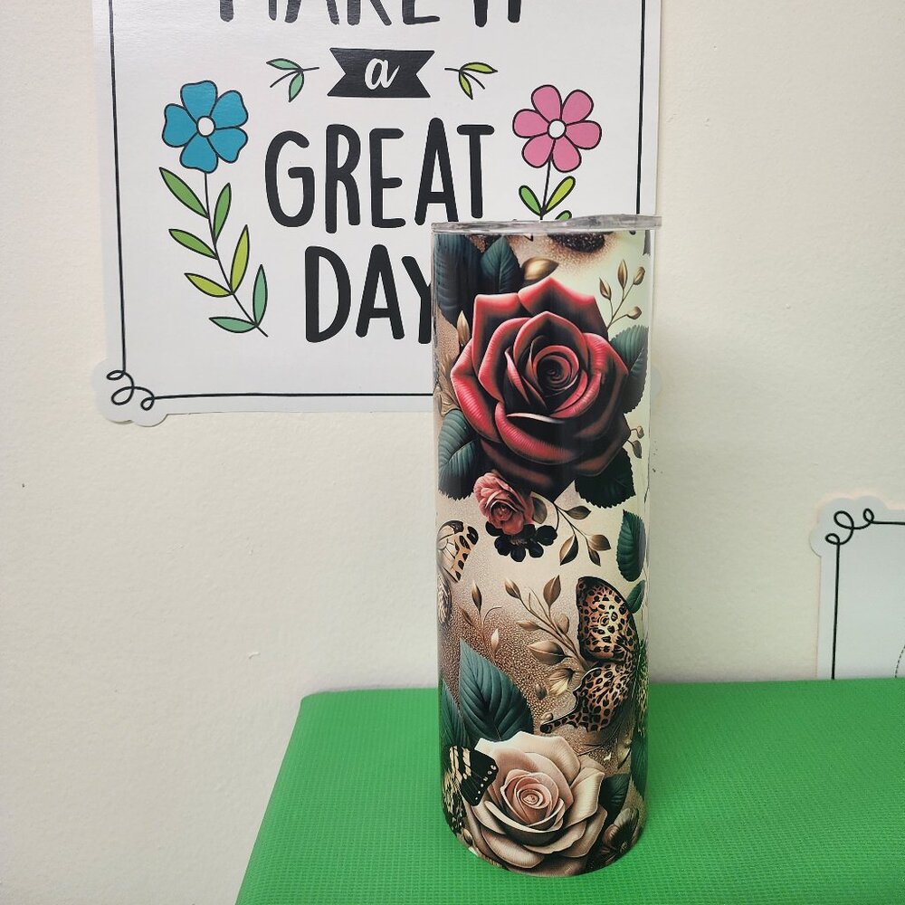 Leopard Rose Tumbler